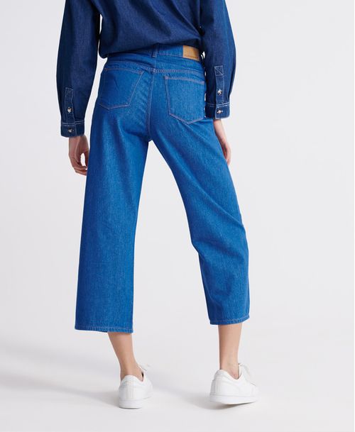 Jean Stretch Para Mujer Wide Leg Crop