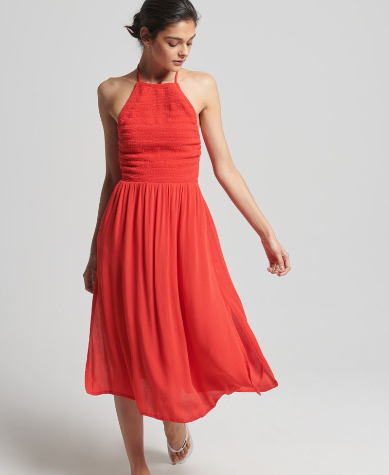 -Vestido-Largo-Para-Mujer-Vintage-Smocked-Halter-Dress-Superdry