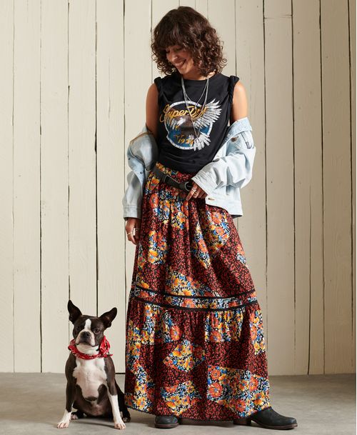 Falda Larga Para Mujer Woven Maxi Skirt