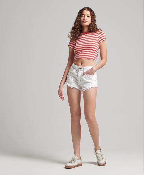 Bermuda Denim Para Mujer Vintage High Rise