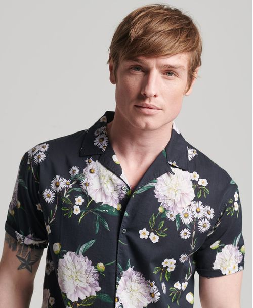 Camisa Manga Corta Para Hombre Studios Open Collar
