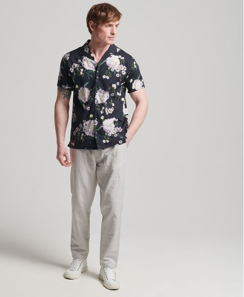 Camisa Manga Corta Para Hombre Studios Open Collar