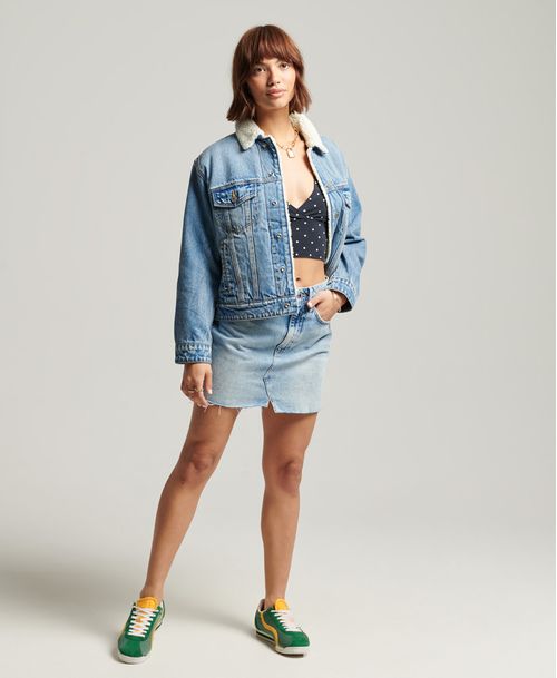 Chaqueta Denim Para Mujer Sherpa