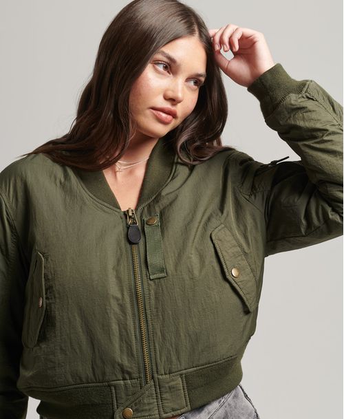 Chaqueta Casual Para Mujer Vintage Aviator Bomber