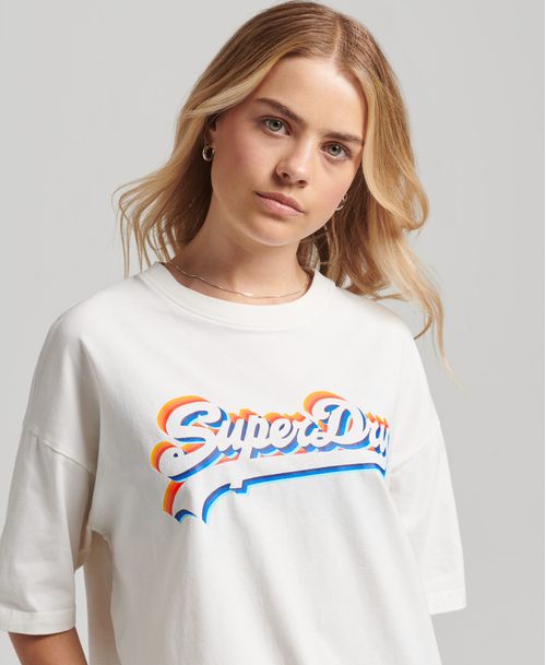 Camiseta Para Mujer Vintage Logo Rainbow