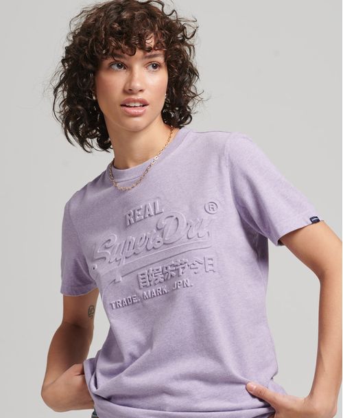 Camiseta Para Mujer Vintage Logo Emboss