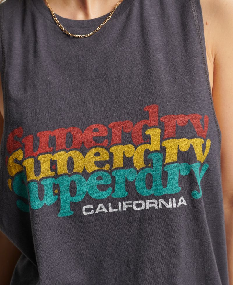 Camiseta-Para-Mujer-Vintage-Cali-Stripe-Vest-Superdry