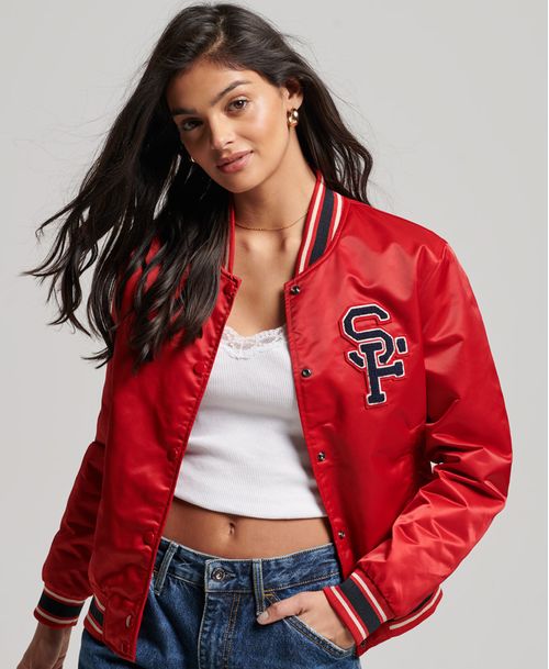 Chaqueta Casual Para Mujer Vintage Varsity