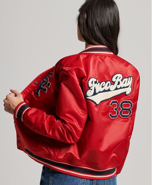 Chaqueta Casual Para Mujer Vintage Varsity