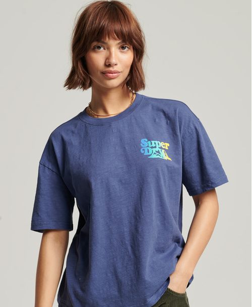 Camiseta Para Mujer Vintage Cali Stripe