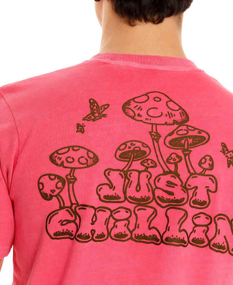 Superdry Mens L Pink VTG Into The Woods Logo Short Sleeve T-Shirt Mushroom  Chill