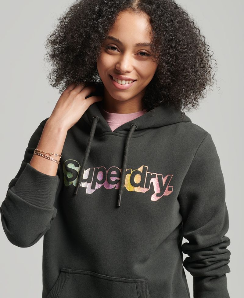 Buzo Hoodie Cerrado Para Mujer Vintage Cl Rainbow Hood Superdry 52407, BUZOS