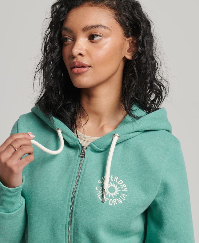 Buzo Cerrado Para Mujer Vintage Logo Box Fit Hood