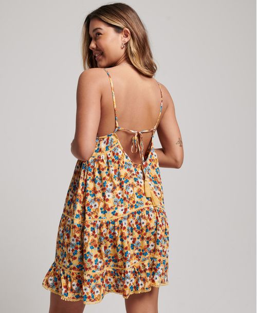 Vestido Medio Para Mujer Vintage Beach Cami_