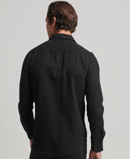 Camisa Manga Larga Para Hombre Vintage Washed