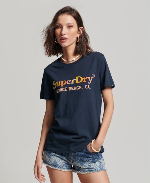 Camiseta Manga Corta Para Mujer Vintage Rainbow Tee