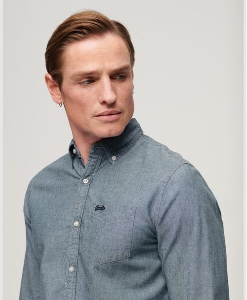 Camisa Manga Larga Para Hombre Cotton Oxford