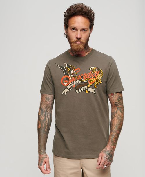 Camiseta Para Hombre Tattoo Script Graphic