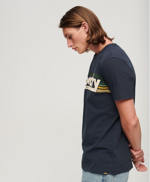 Camiseta Para Hombre Terrain Striped Logo