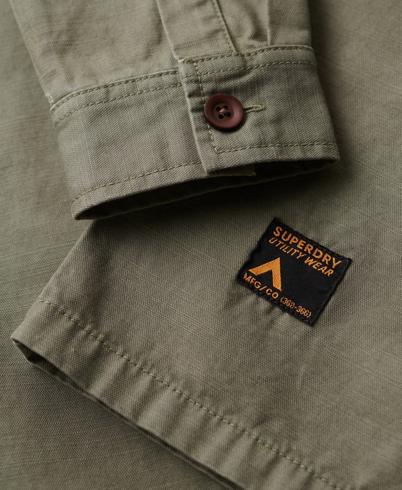 Camisa-Manga-Larga-Para-Hombre-Vintage-Military-Over-