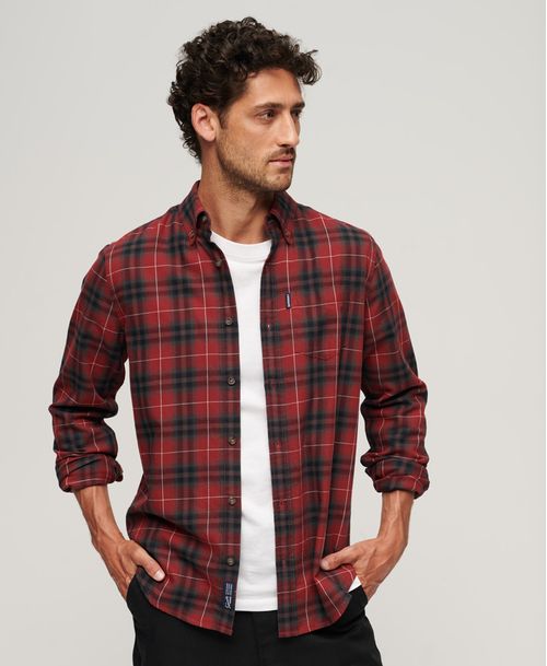 Camisa Manga Larga Para Hombre Vintage Check