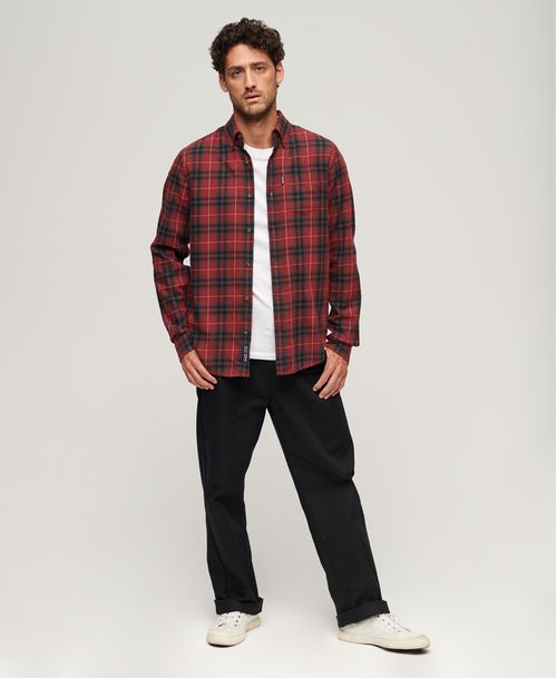 Camisa Manga Larga Para Hombre Vintage Check