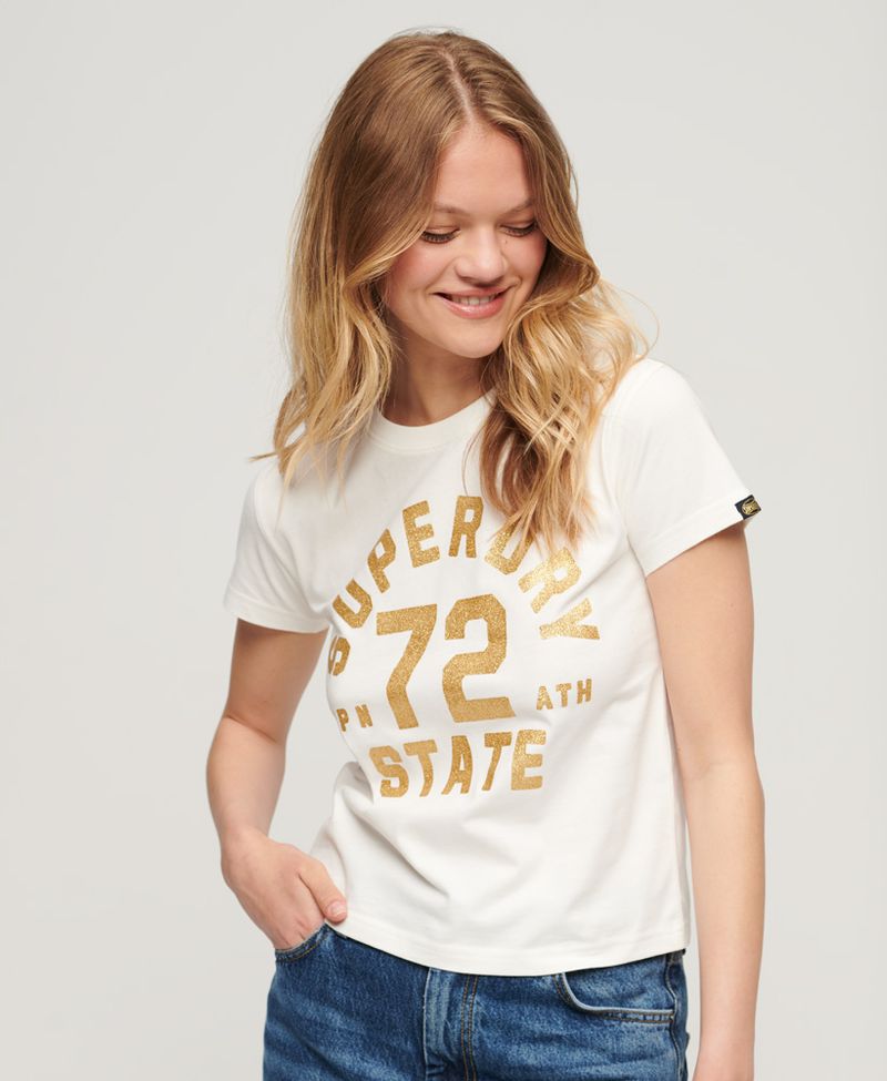 Camiseta-Para-Mujer-College-Scripted-Graphic-