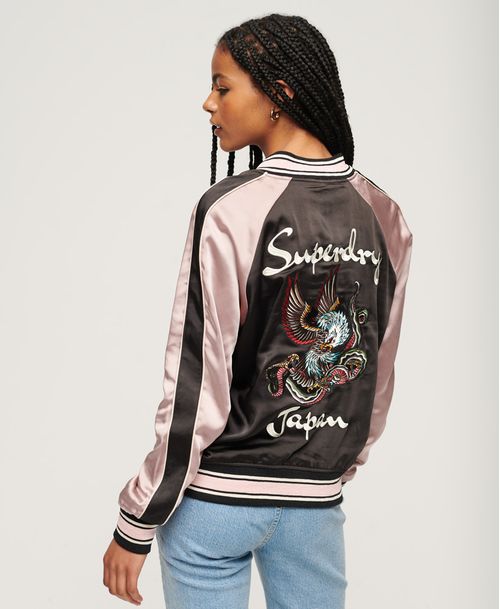 Chaqueta Casual Para Mujer Suikajan Embroidered Bomber