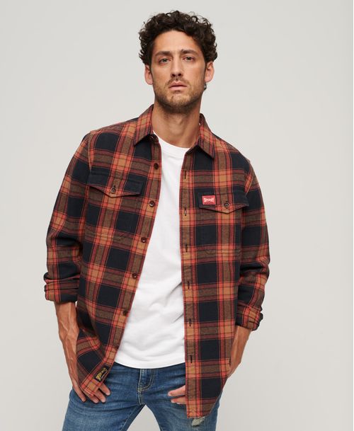 Camisa Manga Larga Para Hombre Cotton Worker Check Shirt