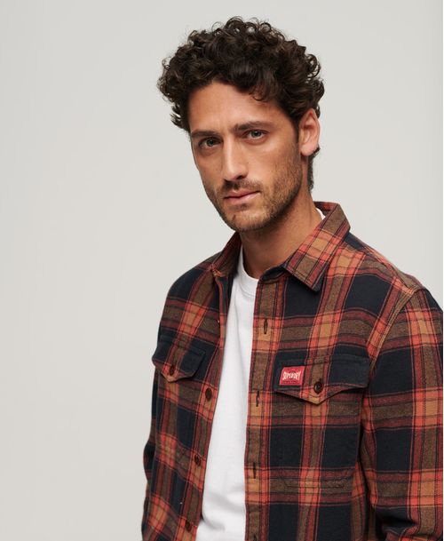 Camisa Manga Larga Para Hombre Cotton Worker Check Shirt