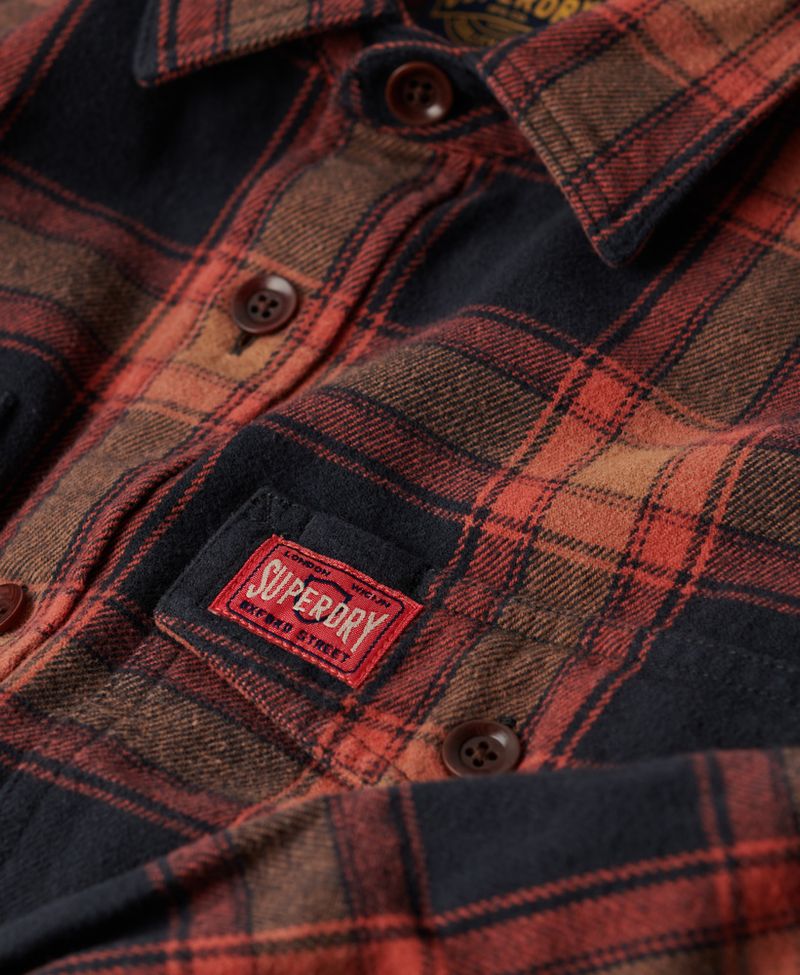 Camisa-Manga-Larga-Para-Hombre-Cotton-Worker-Check-