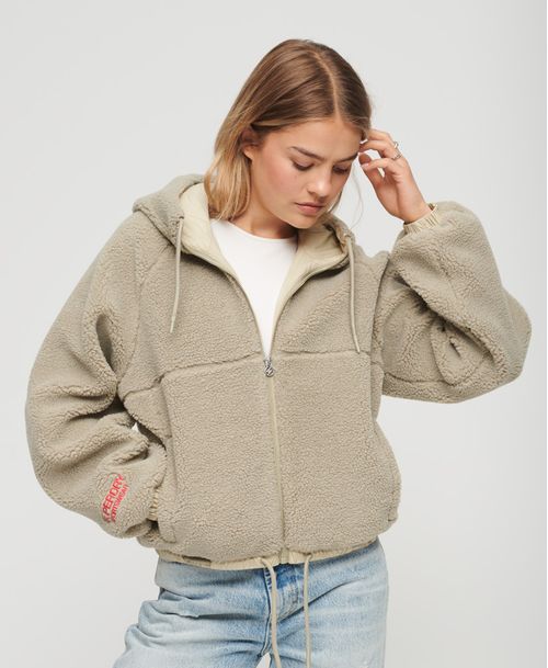 Chaqueta Casual Para Mujer Borg Boxy