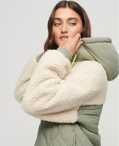 Chaqueta Padded Para Mujer Sherpa Quilted Hybrid