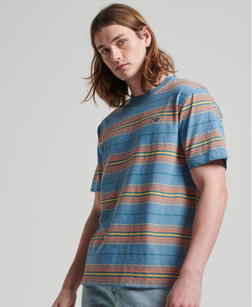 Camiseta Para Hombre Vintage Textured Stripe