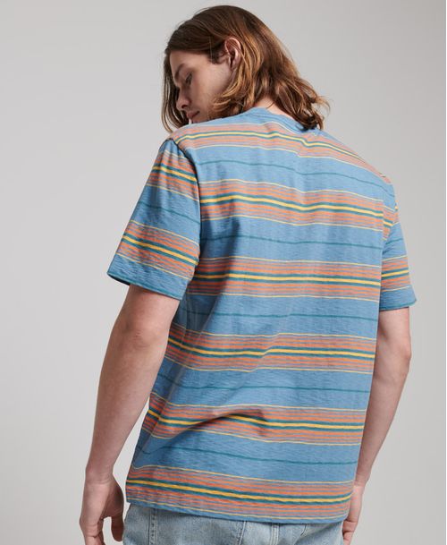 Camiseta Para Hombre Vintage Textured Stripe