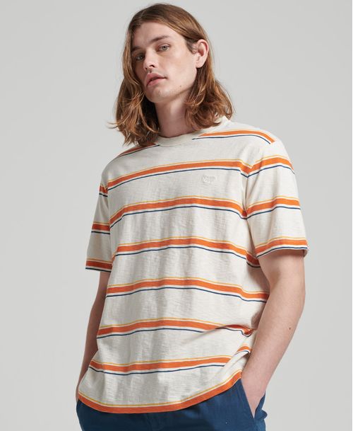 Camiseta Para Hombre Vintage Textured Stripe