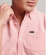 Camisa-Manga-Corta-Para-Hombre-Vintage-Oxford