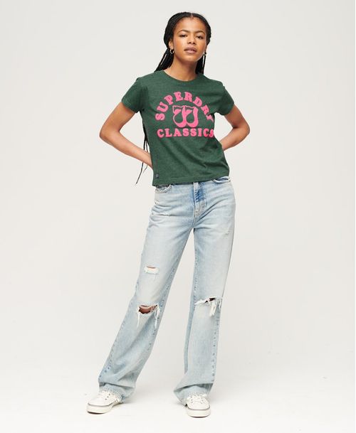 Camiseta Manga Corta Graphic Para Mujer Archive Neon