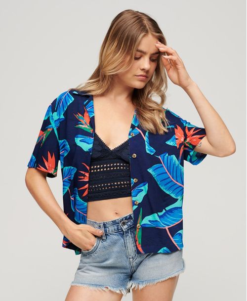 Camisa Manga Corta Para Mujer Beach Resort
