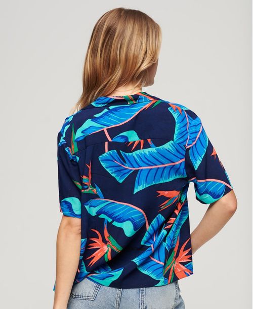 Camisa Manga Corta Para Mujer Beach Resort