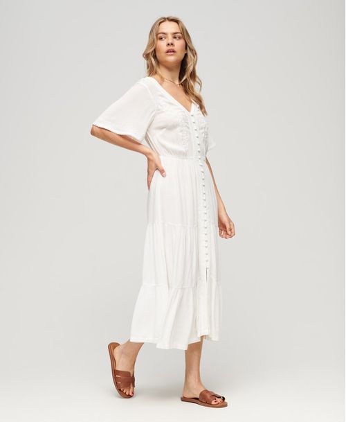Vestido Largo Para Mujer Ss Emb Tiered Midi