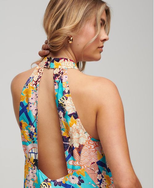 Vestido Corto Para Mujer Sleeveless Printed Mini