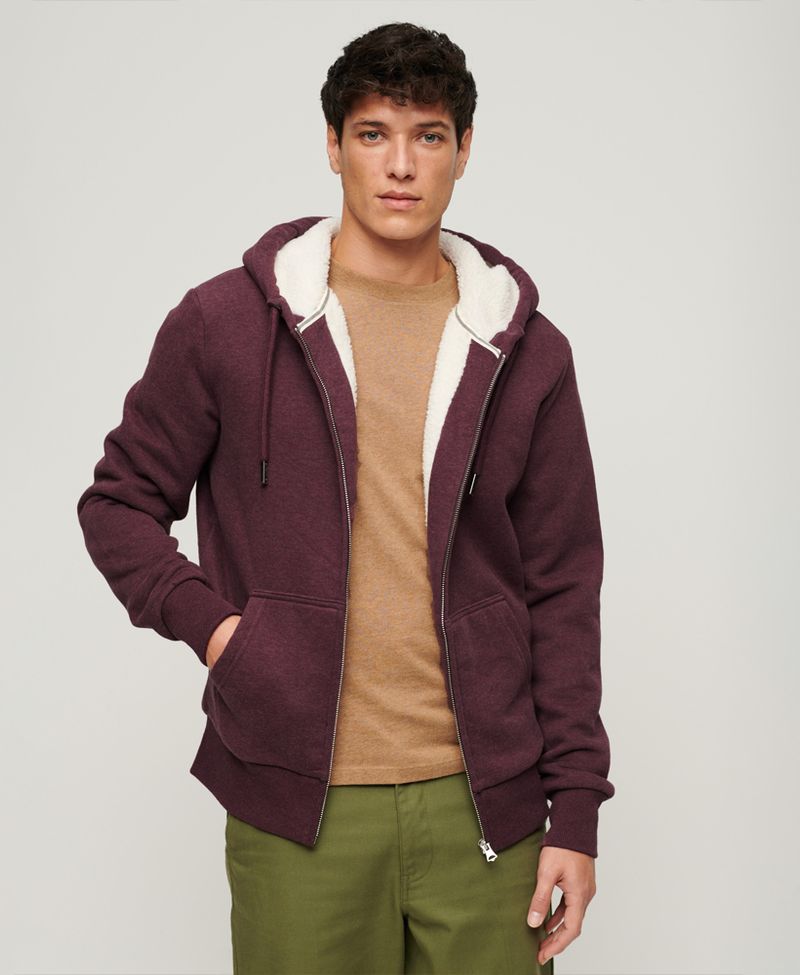 Buzo-Abierto-Para-Hombre-Essential-Borg-Lined-Zip-Hood-
