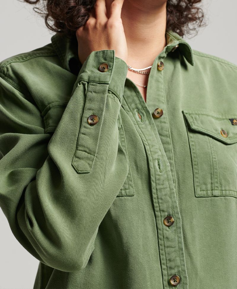 Camisa-Para-Mujer-Vintage-Military-