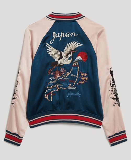 Chaqueta Casual Para Mujer Suikajan Embroidered Bomber