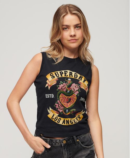 Camiseta Para Mujer Retro Embellished Slim Vest