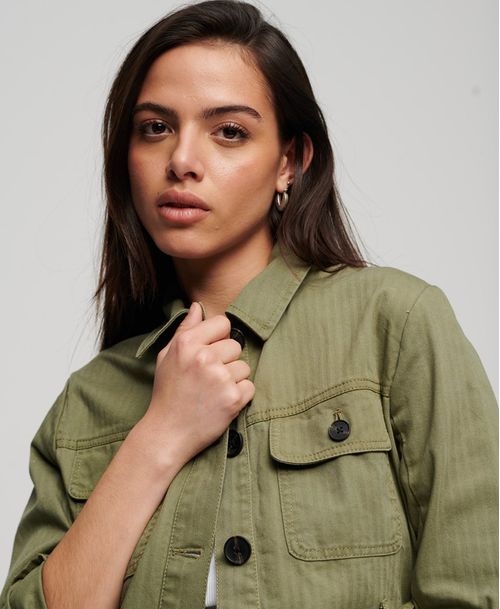 Chaqueta Casual Para Mujer Cotton Belted Safari