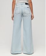 Jean-Stretch-Para-Mujer-Raw-Hem-Wide-Leg-Flare-