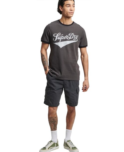 Camiseta Manga Corta Para Hombre Vintage Americana Ringer Tee