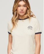 Camiseta-Manga-Corta-Para-Mujer-Beach-Graphic-Fitted-Ringer-T